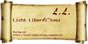Licht Liberátusz névjegykártya